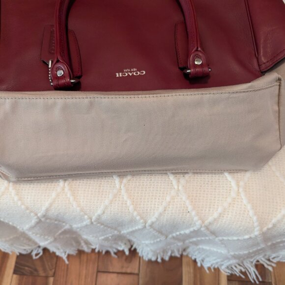 COACH 19890 Dark Red Leather Legacy Medium Candace Carryall Tote Shoulder Bag - Picture 16 of 16